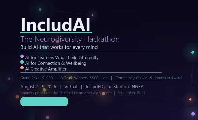 IncludAI: The Neurodiversity Hackathon banner