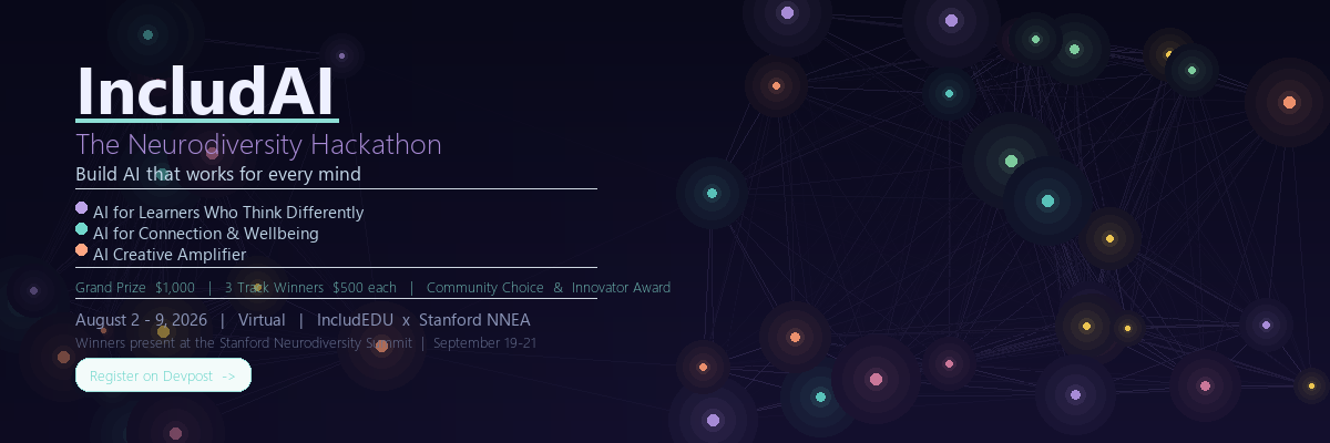IncludAI: The Neurodiversity Hackathon banner